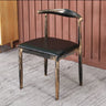 Black Faux Leather Padded Seat Armless Dining Chair Image - 3