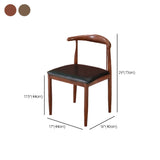 Black Faux Leather Padded Seat Armless Dining Chair #size