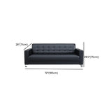 Black Faux Leather Reception Sofa Set with Arms Image - 17