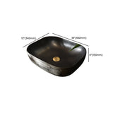 Black Finish Rectangular Vitreous China Vessel Sink Image - 13