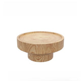 Black Finish Round Timber Tray Nesting Coffee Table Image - 7