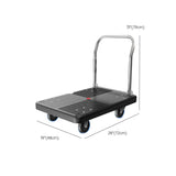 Black Flat Narrow Width Utility Cart with Casters Image - 14