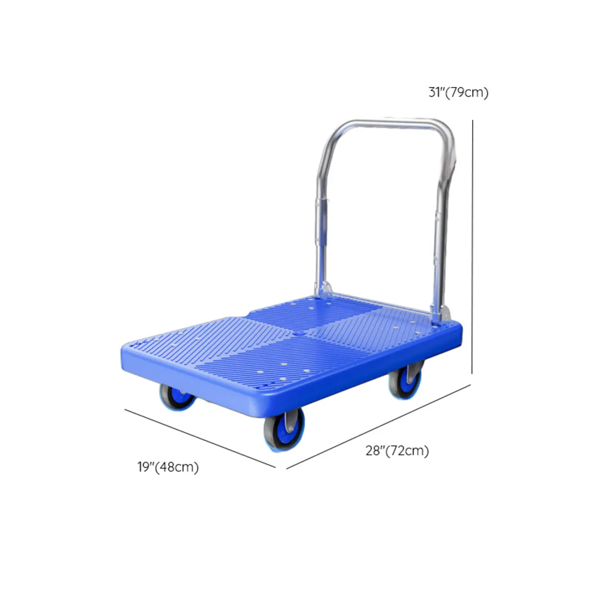 Black Flat Narrow Width Utility Cart with Casters Image - 16