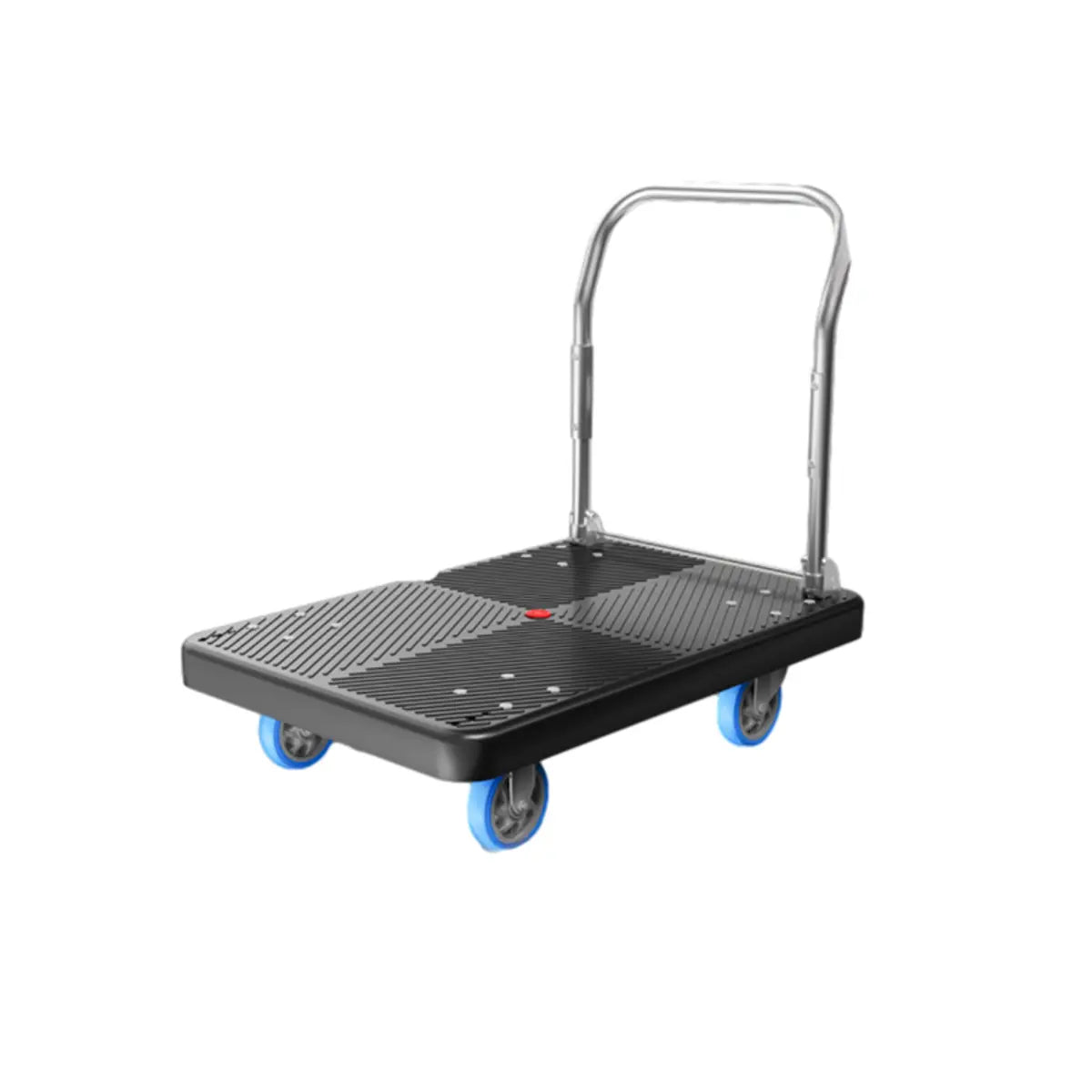 Black Flat Narrow Width Utility Cart with Casters Image - 8