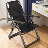 Black Foldable Mesh Metal Compact Relax Recliner Chair Image - 6