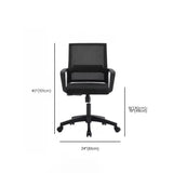 Black Frame Contemporary Ergonomic Mesh Office Chair #size