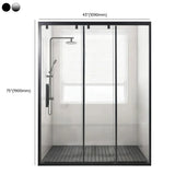 Black Framed Clear Glass Double Sliding Shower Door #size