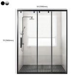 Black Framed Clear Glass Double Sliding Shower Door Image - 14