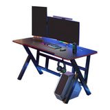 Black Free Form Manufactured Wood Trestle Gaming Desk Image - 9