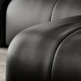 Black Genuine Leather Tight Back Tufted Right Sectional Image - 7