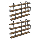 Black Geometric Metal Large Floating Wall Wine Rack Holder Image - 9