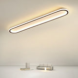 Black Geometric Strip LED Flush Mount Ceiling Light Image - 1