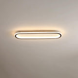 Black Geometric Strip LED Flush Mount Ceiling Light Image - 10