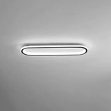 Black Geometric Strip LED Flush Mount Ceiling Light Image - 11