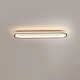 Black Geometric Strip LED Flush Mount Ceiling Light Image - 13