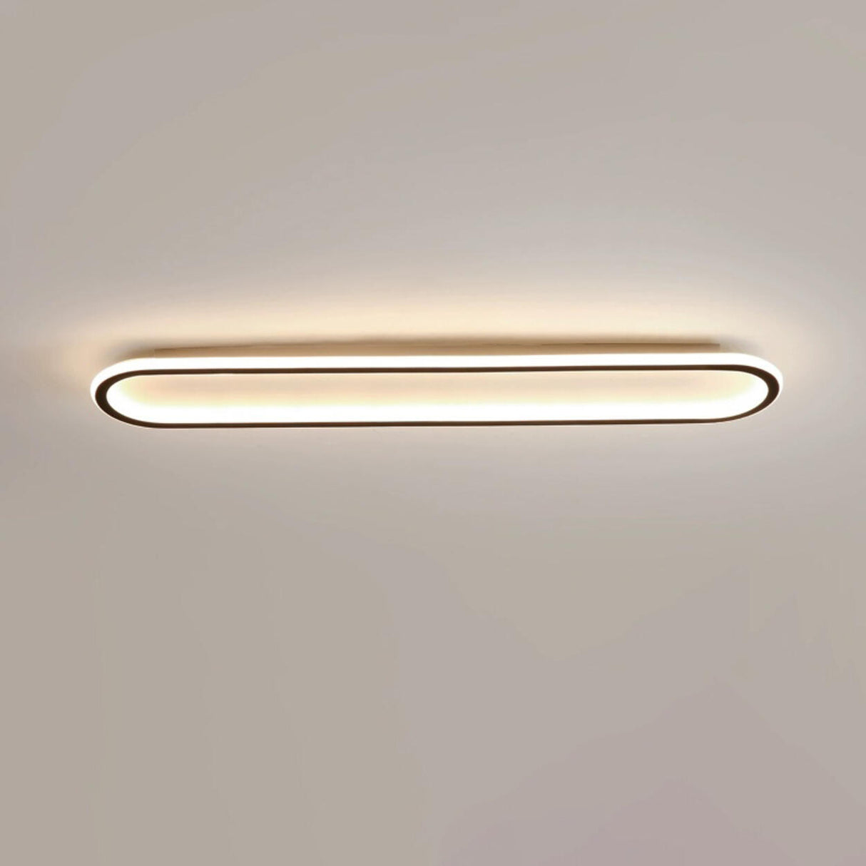 Black Geometric Strip LED Flush Mount Ceiling Light Image - 17