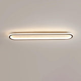 Black Geometric Strip LED Flush Mount Ceiling Light Image - 17