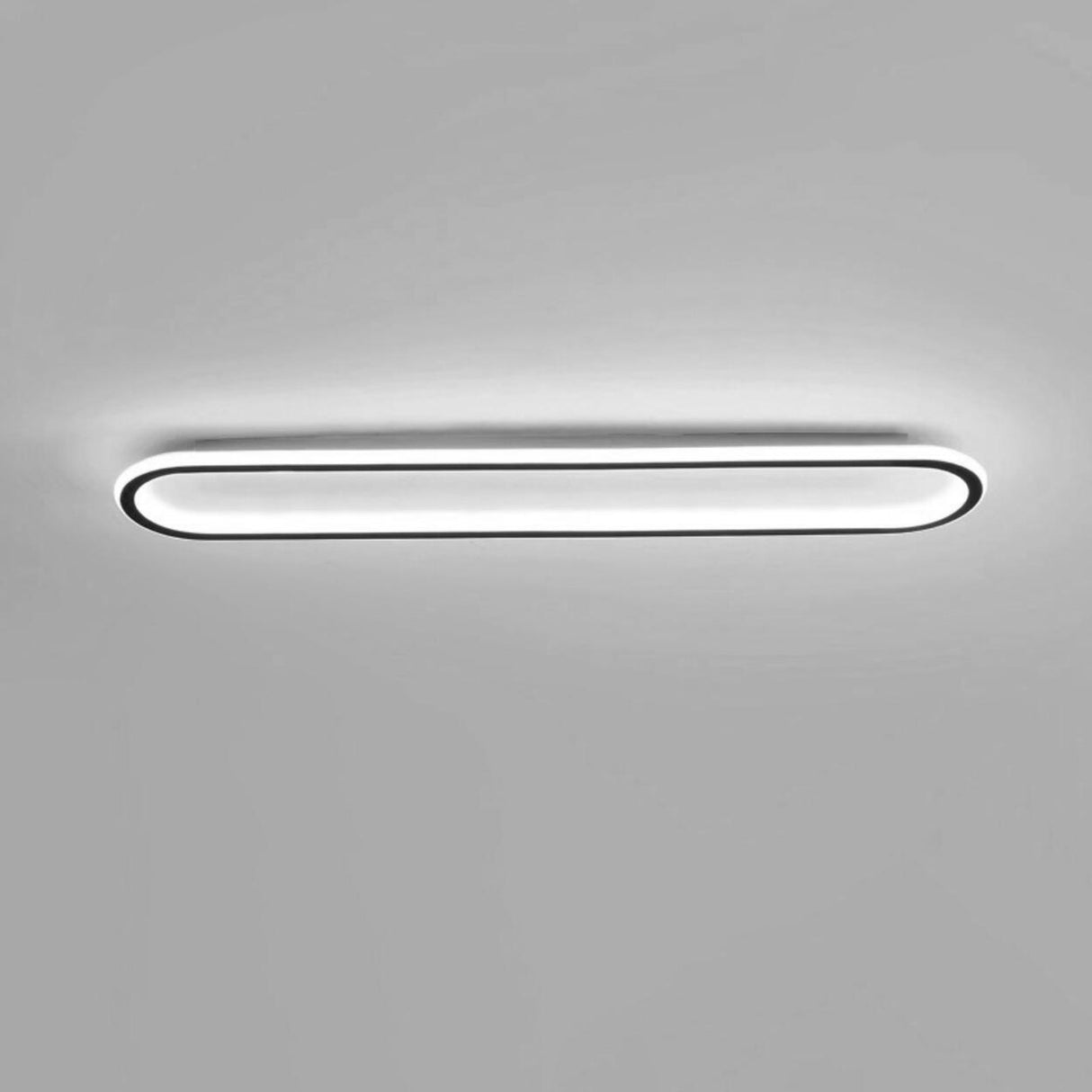 Black Geometric Strip LED Flush Mount Ceiling Light Image - 19