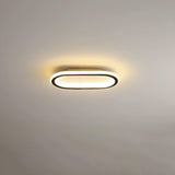 Black Geometric Strip LED Flush Mount Ceiling Light Image - 2