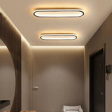 Black Geometric Strip LED Flush Mount Ceiling Light Image - 4