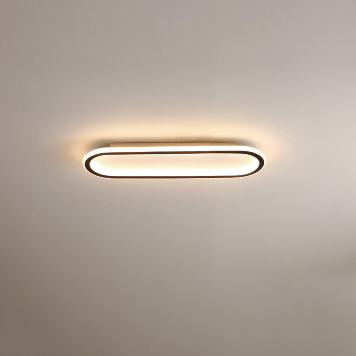 Black Geometric Strip LED Flush Mount Ceiling Light Image - 5