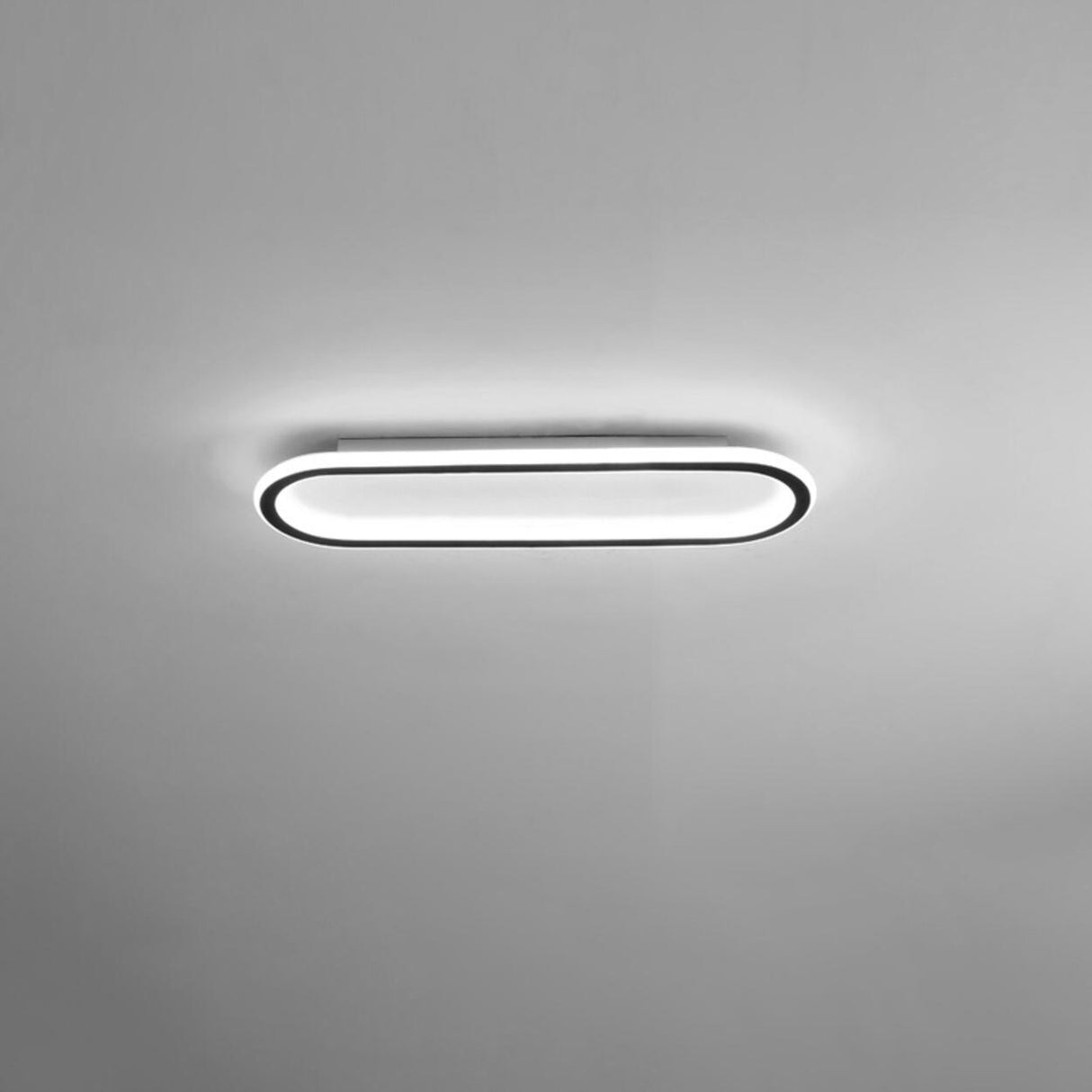 Black Geometric Strip LED Flush Mount Ceiling Light Image - 7