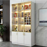 Black Glass Dining Room Lighting Display Wine Cabinets Image - 12