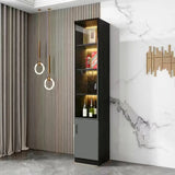 Black Glass Dining Room Lighting Display Wine Cabinets Image - 23