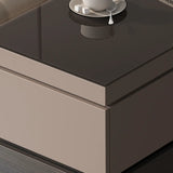 Black Glass Lift Top Storage Coffee Table with Wheel Image - 10