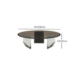 Black Glass Round Silver Steel Three Leg Coffee Table Image - 14