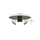 Black Glass Round Silver Steel Three Leg Coffee Table Image - 16