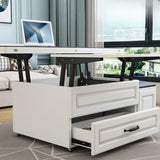 Black Glass Top Lift Top Coffee Table with Storage Image - 6