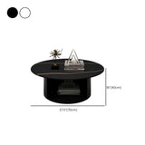 Black Glass Top Nesting Round Coffee Table with Storage Image - 22