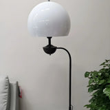 Black Globe Modern Arc Floor Lamp with Side Table Image - 8