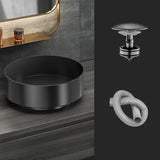 Black Gold Circular Stainless Steel Bathroom Bowl Sinks Image - 7