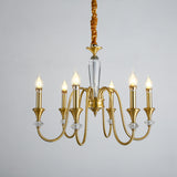 Black Gold Classic Metal Hanging Candle Chandelier Image - 14