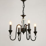 Black Gold Classic Metal Hanging Candle Chandelier Image - 2