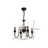 Black Gold Classic Metal Hanging Candle Chandelier Image - 26