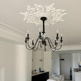 Black Gold Classic Metal Hanging Candle Chandelier Image - 6