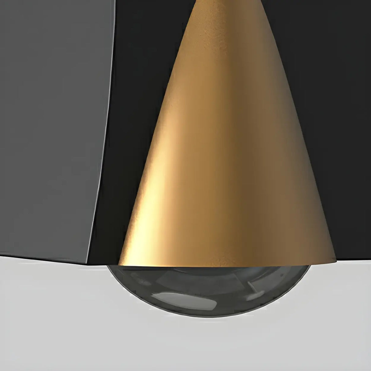 Black-Gold Funnel Metal Exterior Up Down Wall Lamp Image - 16