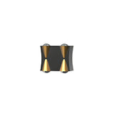 Black-Gold Funnel Metal Exterior Up Down Wall Lamp Image - 6