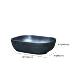 Black Gray Oval Ceramic Hand Carved Vessel Sink Image - 32