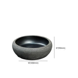 Black Gray Oval Ceramic Hand Carved Vessel Sink Image - 33