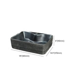 Black Gray Oval Ceramic Hand Carved Vessel Sink Image - 40