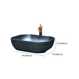 Black Gray Oval Ceramic Hand Carved Vessel Sink Image - 43