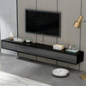 Black-Gray Rubberwood Cabinet Floating Mount TV Stand Image - 2