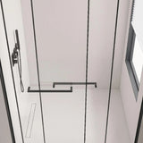 Black Hardware Handles Double Sliding Glass Shower Door Image - 1