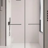 Black Hardware Handles Double Sliding Glass Shower Door Image - 3