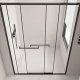 Black Hardware Handles Double Sliding Glass Shower Door Image - 4