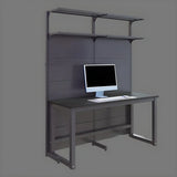 Black Hutch Exterior Shelf Metal Sled Gaming Desk Image - 5